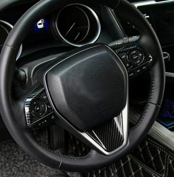 FUKUARE Black Carbon Fiber Steering Switch Cover for Camry 70 Crown 220 and Corolla 210 Series Series, Series,