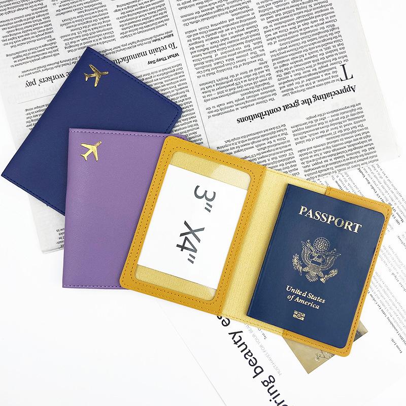 Étui pour passeport en cuir synthétique pour homme et femme, porte-cartes de crédit, porte-cartes de visite, porte-monnaie de voyage
