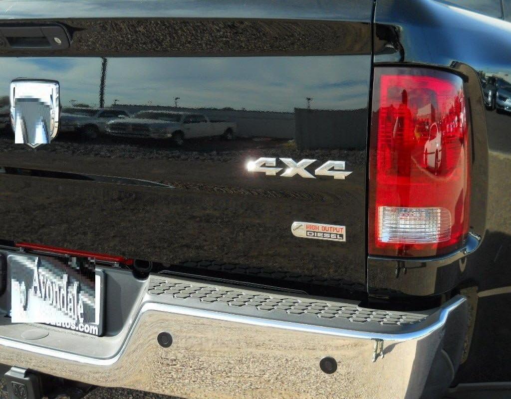 2pc Chrome 4x4 Emblem Badge 3D 4 x 4 Emblem Nameplate Decal Compatible with 1500 2500 3500 Flat Letter