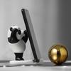 Panda Phone Holder Panda Figurines For Universal Cell Mobile Phone Stand Holder Resin Sculpture Statue Home Office Desk Decor