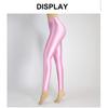 High Waist Shiny Leggings Women Stretchy Nine-Quarter Yoga Dance Workout Pants