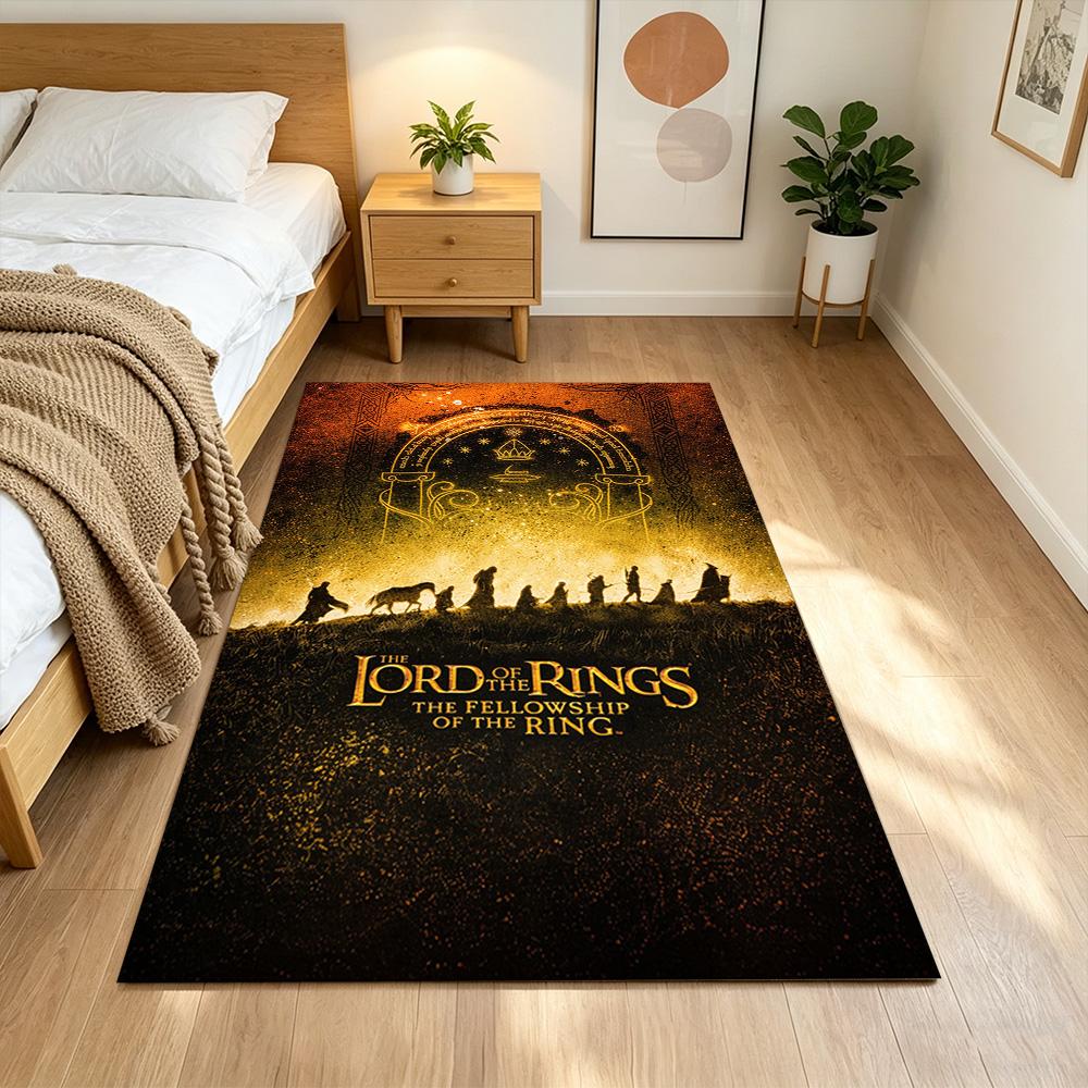 Lord Rings Floor Rug Office Rug Design for Hallway Study Room Game Room Dining Room Anti-slip Rug Decorate Offices Perfect Gift for Women/Men