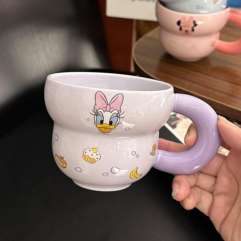 Niedliche Cartoon Mickey Mouse Scarlett Tasse Donald Duck Becher Kreatives Design Keramiktasse Zuhause Milch Haferflocken Tasse