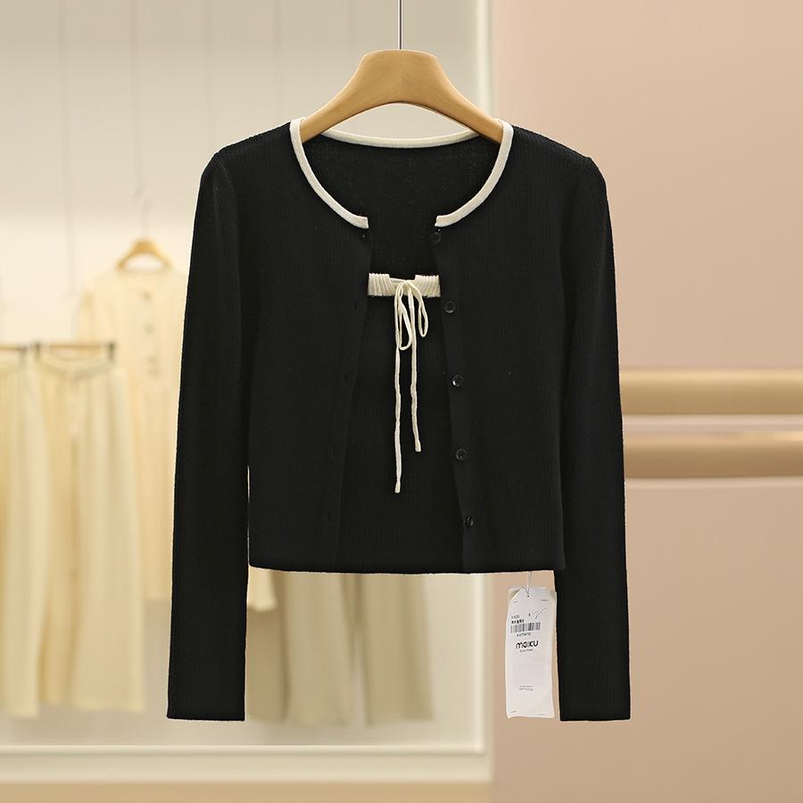 

Комплект шерстяного жилета и вязаного кардигана Maiicu Small