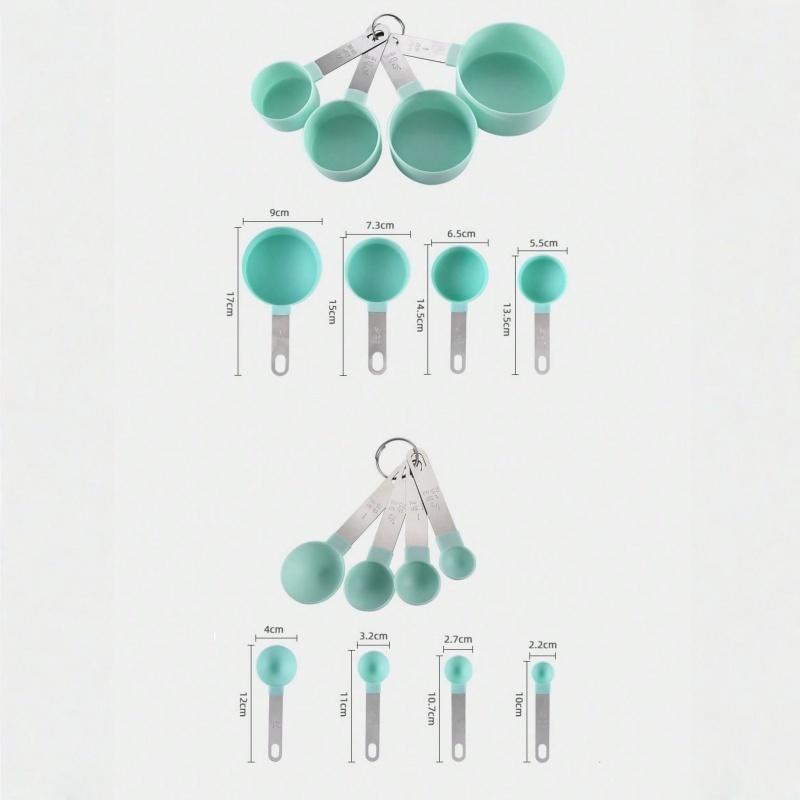 4/8pcs Measuring Cup and Spoon Set, Stackable Cups and Spoons, Nested Measuring Cups with Stainless Steel Handles