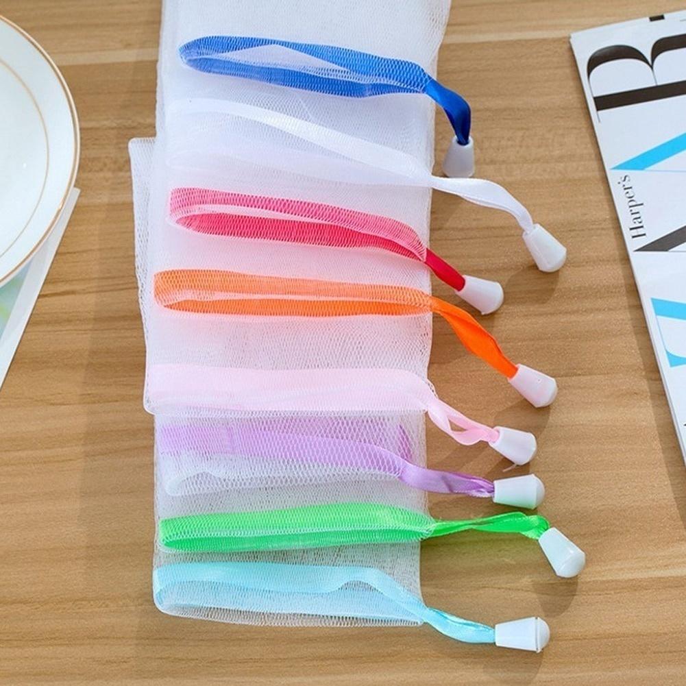 5PCS Neue Farbe Zufällig Seife Blister Mesh Seife Net Schäumen Net Einfache Blase Mesh Tasche Zufällig