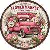 Retro Floral Market Truck Vintage Tin Wall Art