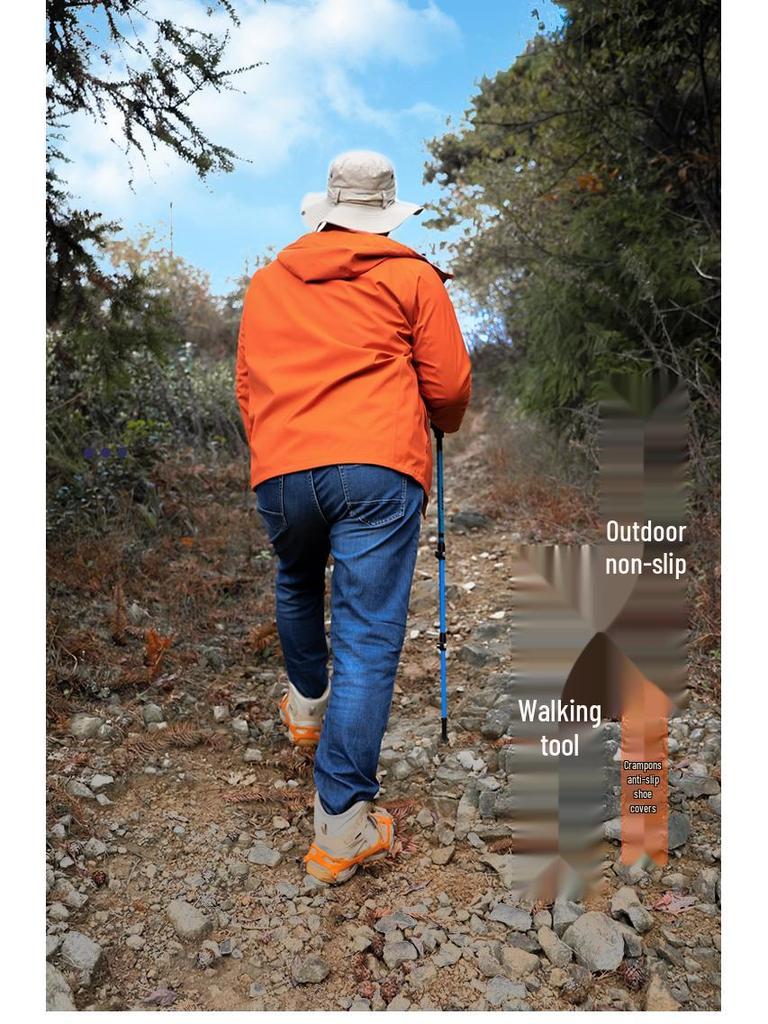 13-Zahn Schneekrallen Steigeisen aus Edelstahl: Verstärkte Anti-Rutsch-Ketten für Eisklettern