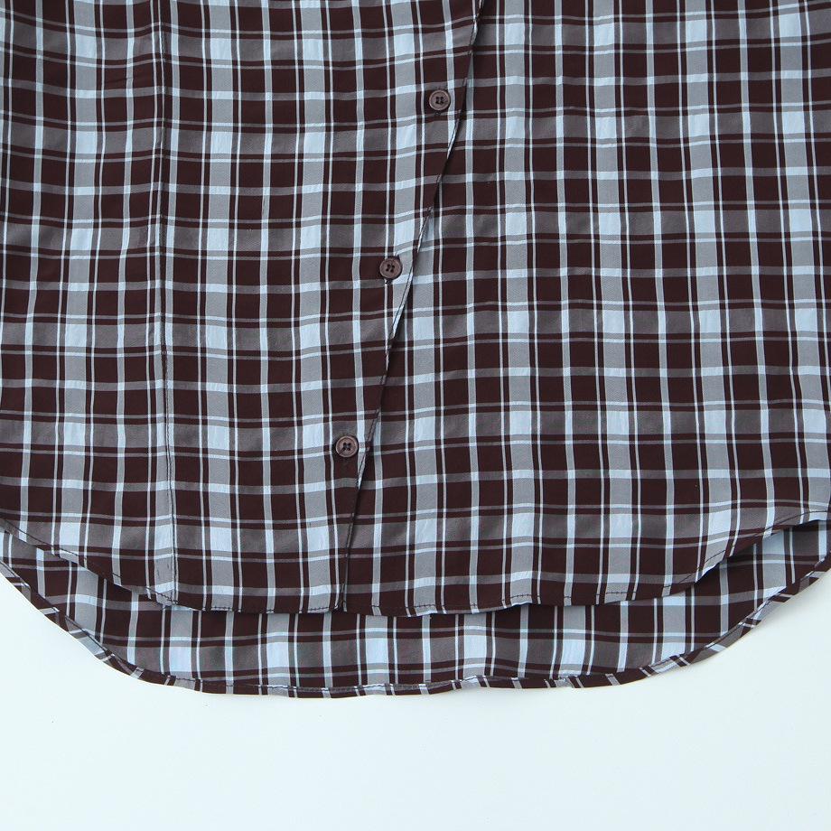 European Style Women's Plaid Double-Breasted Shirt 2026