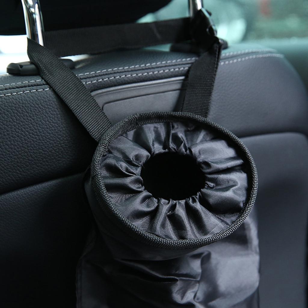 Car Trash Bag with Adjustable Strap for Vehicle Seat Back Storage Reusable Washable Portable Car Garbage Container with Leakproof Design