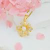 Necklace Female Sunflower Pearl Necklace Autumn and Winter Fashion Versatile Light Luxury Titanium Steel Non-fading Clavicle Chain Full of Diamond