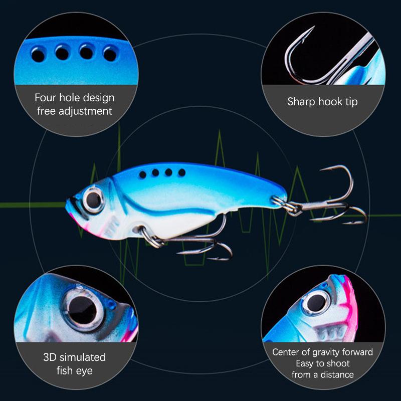 Metal Vib Blade Návnada Rybaření Vibrace 3D tvrdá nástraha Trojháček Náčiní Pesca Návnada