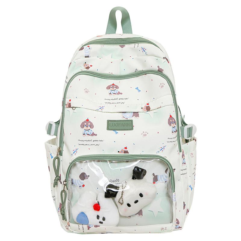 Large Capacity Student Schoolbag Puppy Printed Backpack Women's Lightweight Travel Backpack
