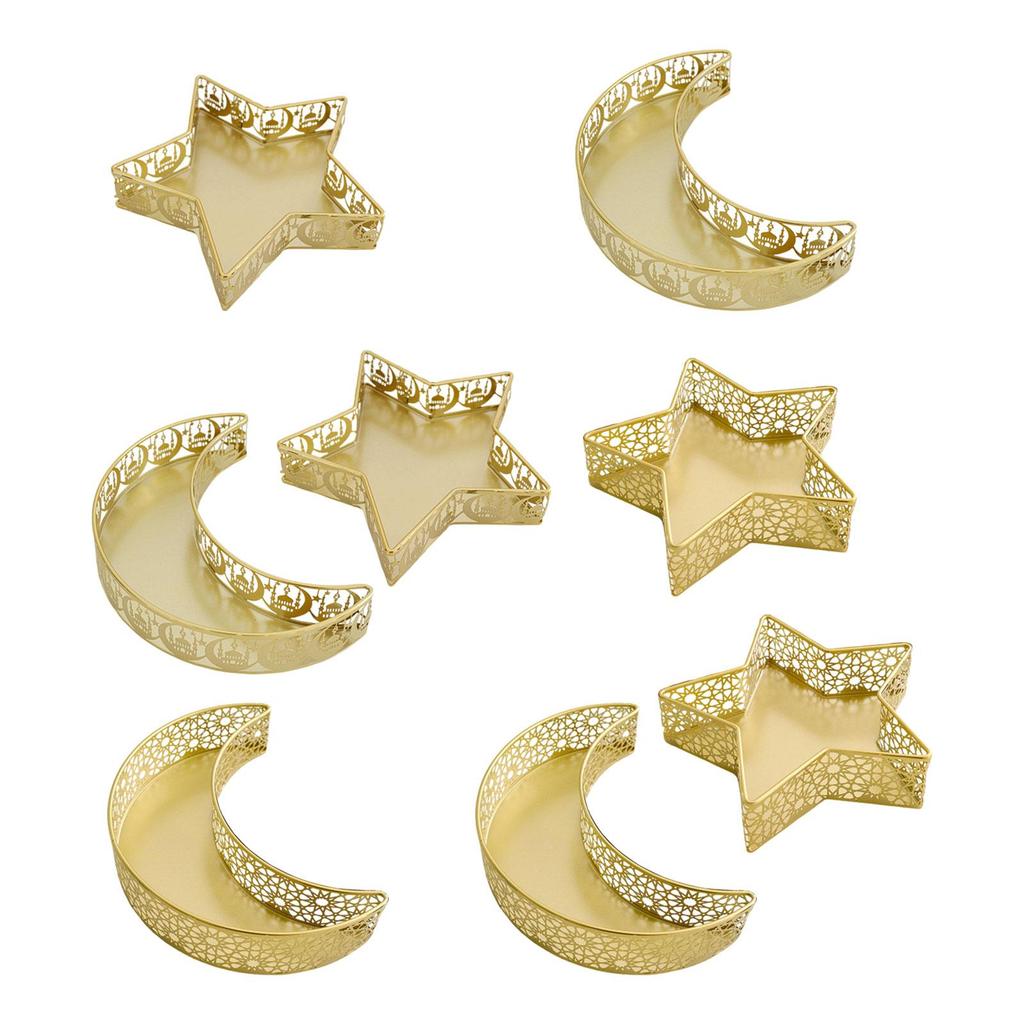 Moon Star Tray Eid Mubarak Tray Elegant Centerpiece Serving Platter for Events Family Gatherings Home Decoration Kitchen
