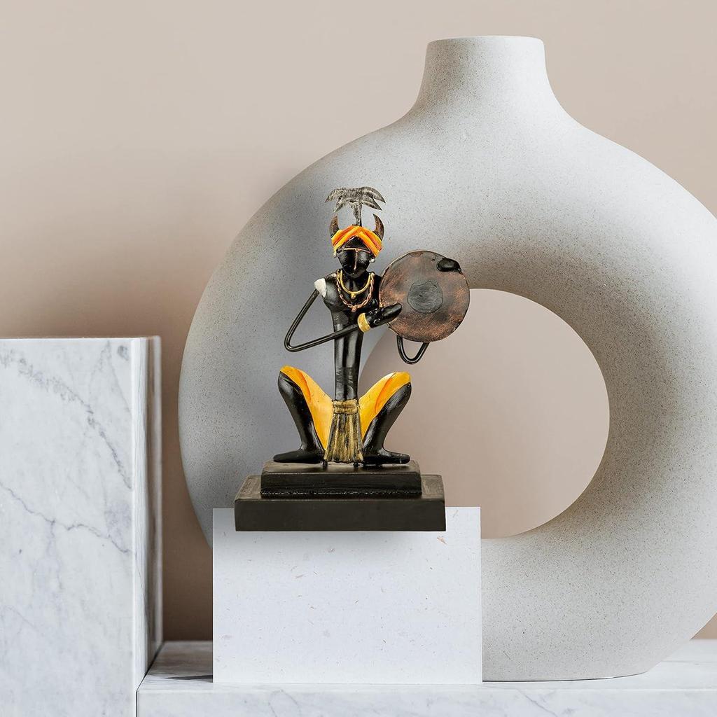 Bastar Antique Art for Home Decor | Tribal Musician for Living Room | Handmade Showpiece for Gifting | Dhapli