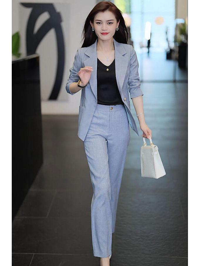 2025 Spring/Autumn Casual Slimming Professional Two-Piece Blazer Suit