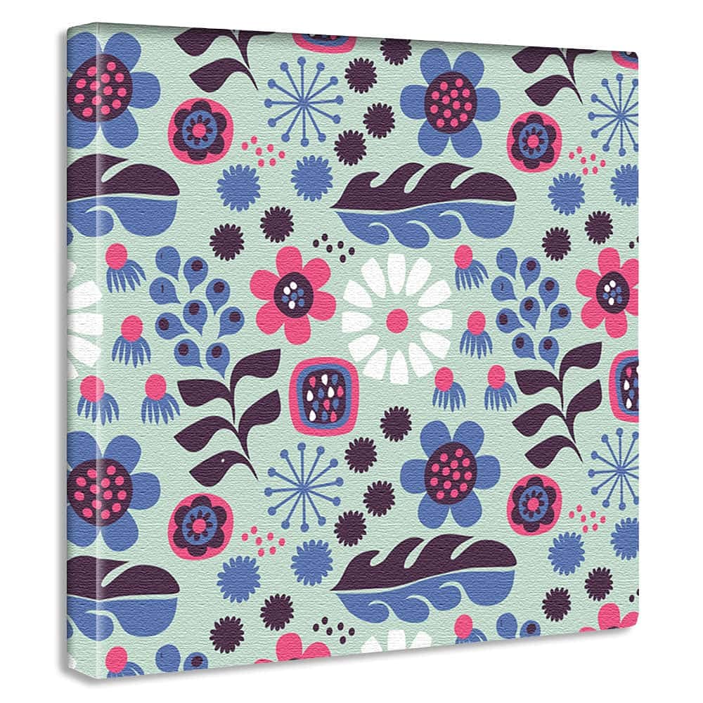 Art Deli Nordic Flower Fabric Wall Art Panel, 57 X 57 Cm