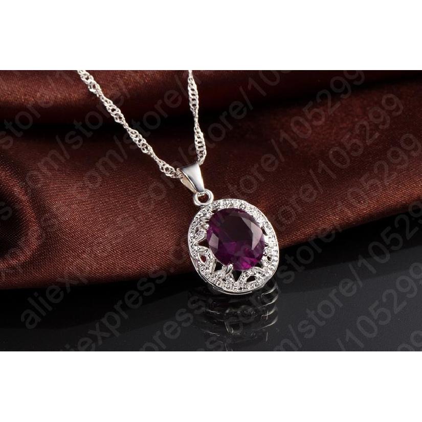 Crystal Pendant Necklace Earrings Ring Cubic Zircon Trendy Party 925 Sterling Silver Jewelry Sets Women New Design
