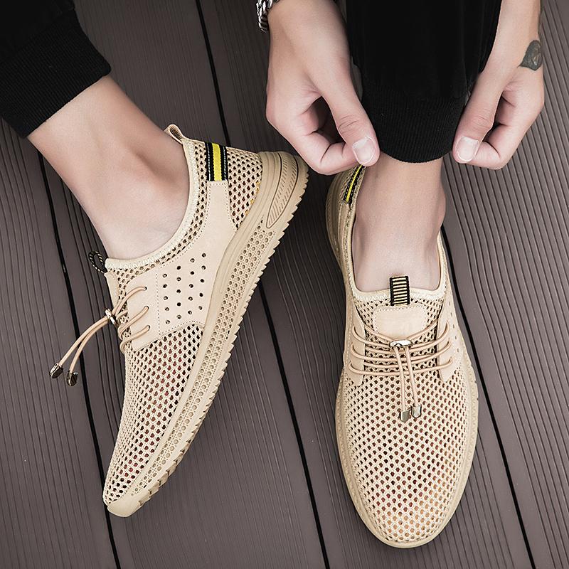 Fashion Men Outdoor Antiskid Sandals Summer Mesh Breathable Casual Shoes Anti Slip Flat Designer Beach Shoes Fashion Quality Hiking Shoe
