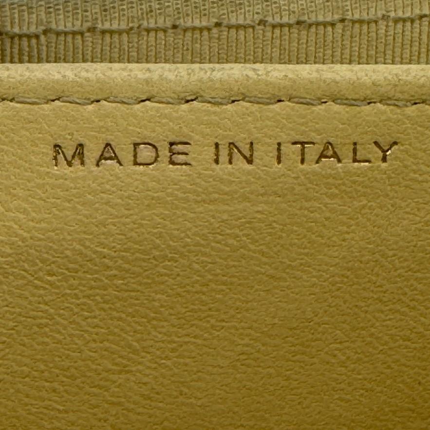 Chanel Compact Wallet Card with Chain Matrasse Lambskin Coin Case Yellow Lambskin Women Used