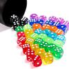 51pcs Colored Transparent Dices with Storage Box Set 14mm Acrylic Bulk 6 Sided Dices for Board Games Math Learning Classroom JXB