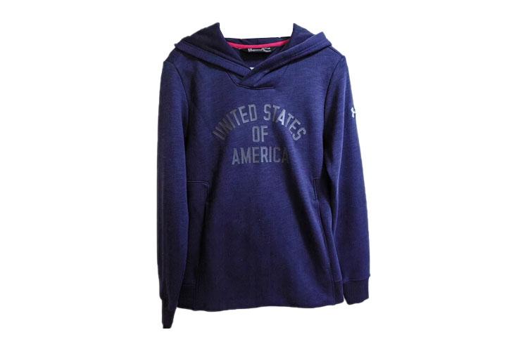 Under Armour American Sweatshirt Casual Sports Pullover Fleece Lined Long Sleeved Sweatshirt Unisex Navy Blue 1316242-410 S