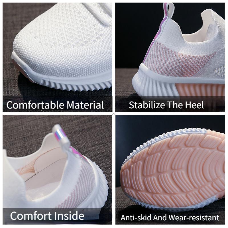fashion Popular Flying Woven Breathable and Comfortable Women's Sports Casual Running Shoes Luxury Women's Mesh Lace-up Casual Shoes