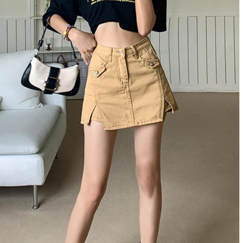High-waisted Slim Denim Skirt for Women In Summer Thin Updated Small Anti-exposure Slit Half-length Skirt