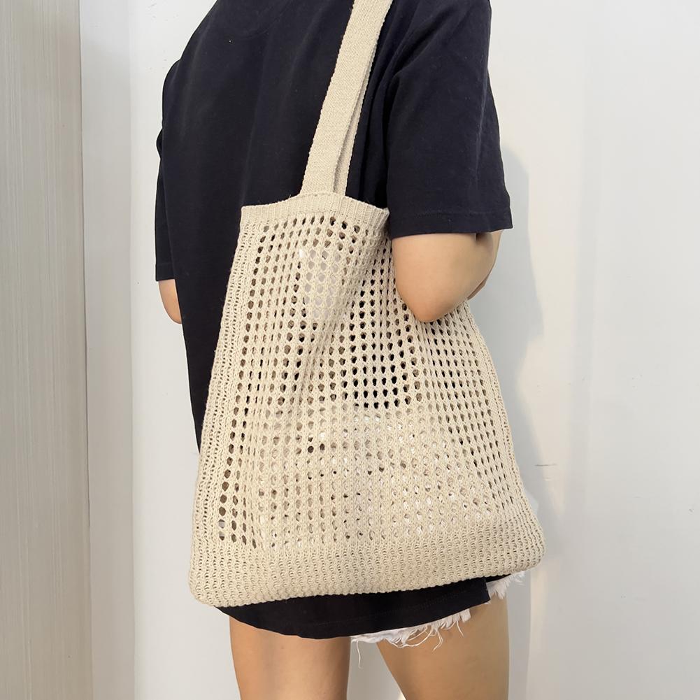 Fashion Women Shoulder Handbags Hollow Out Knitted Shopping Bags Large Capacity Handbags Totes for Daily Leisure Shopping Travel
