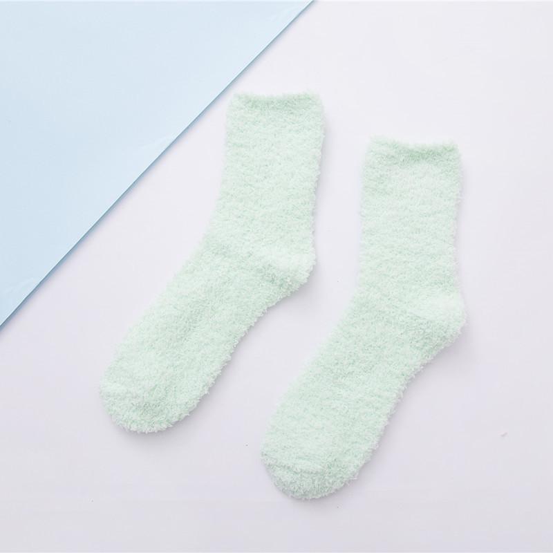 Damen Korallenfleece Verdickte Mid-Calf Schlafsocken für Herbst und Winter