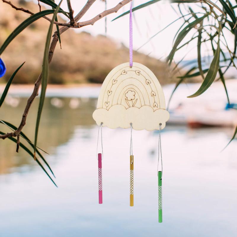 3D Butterfly Wind Chime Kit for Kids Make Your Own Butterfly Wind Chime Wooden Arts and Crafts for Kids DIY To Paint Butterfly