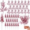 Glitter Christmas Decoration Artificial Berry Stalk Pine Needle Bouquet Christmas Tree Ornament Xmas DIY Wreath Gift Accessories