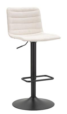 Bar Stool With Lift High White Cm 43X49.5X85.5-107(Seat Cm 61-82,5) Set 2Pcs