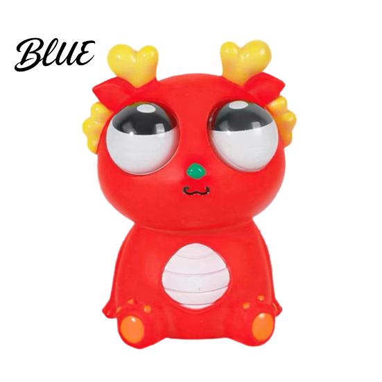 Dragon Stress Reliever Popping Eye Squeeze Toy Anxiety Relief Sitting Cartoon Child-friendly Pinch Sensory Soft Ball Animal Fidget