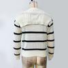 Women's Striped Splicing Long Sleeve Temperament V-Neck Casual Knitwear