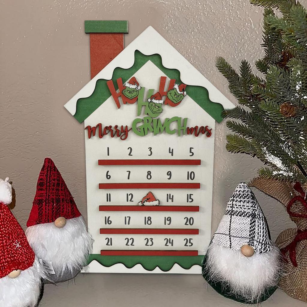 Christmas Calendar Countdown Wooden Festive Ornaments Advent Gift By Christmas