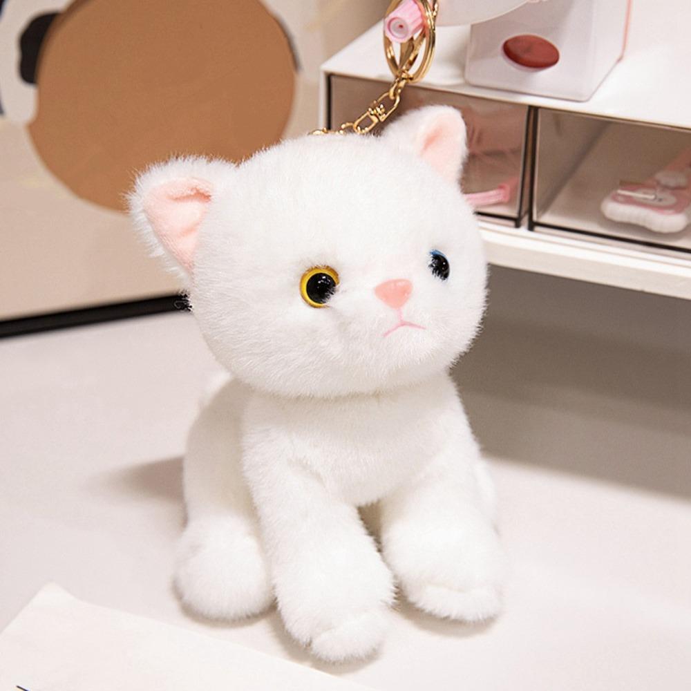 Soft Furry Kitten Plush Toy Stuffed Animal Stuffed Cat Keychain Simulated Cat Doll  Girls Gift