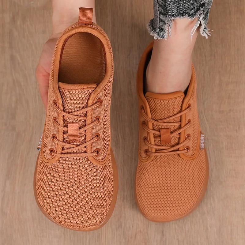 Womens Minimalist Walking Sneakers Shoes Wide Toe Barefoot Casual Wide Last Canvas Black Flat Board Shoes Breathable Mesh Shoes