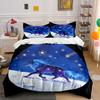 Starry Wolf Decor Set Soft Comfortable Duvet Cover Bedding Set Included 1*Duvet Cover & 2*Pillowcases, Gift
