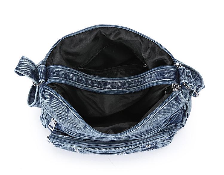 Women's Versatile Crossbody Bag: Multi-pocket Casual Denim for Commuting