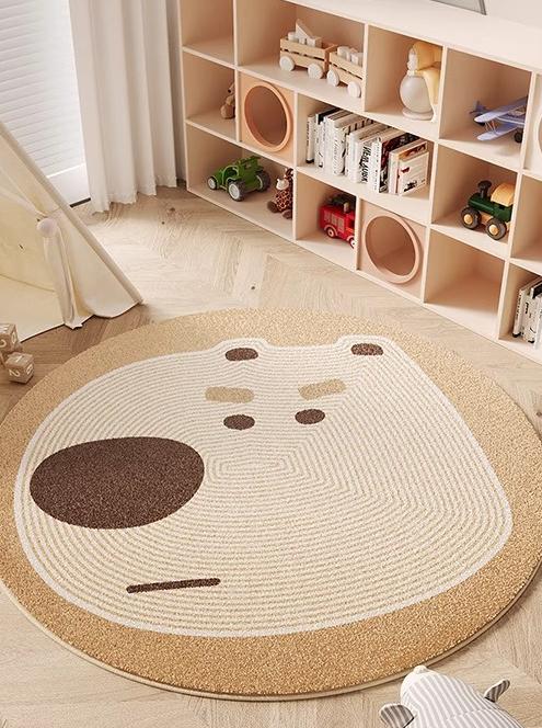 Cartoon Pattern Bedroom Decor Plush Carpet Thicken Washable Rug Cute Round Carpets for Living Room Fluffy Soft Lounge Floor Mat