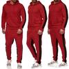 Men's  Winter Patchwork Sweatshirt Top Pants Sets Sports Suit Tracksuit