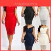 Robe Bodycon Élégante en Dentelle à Manches Courtes et Col en V pour Soirée d'Été