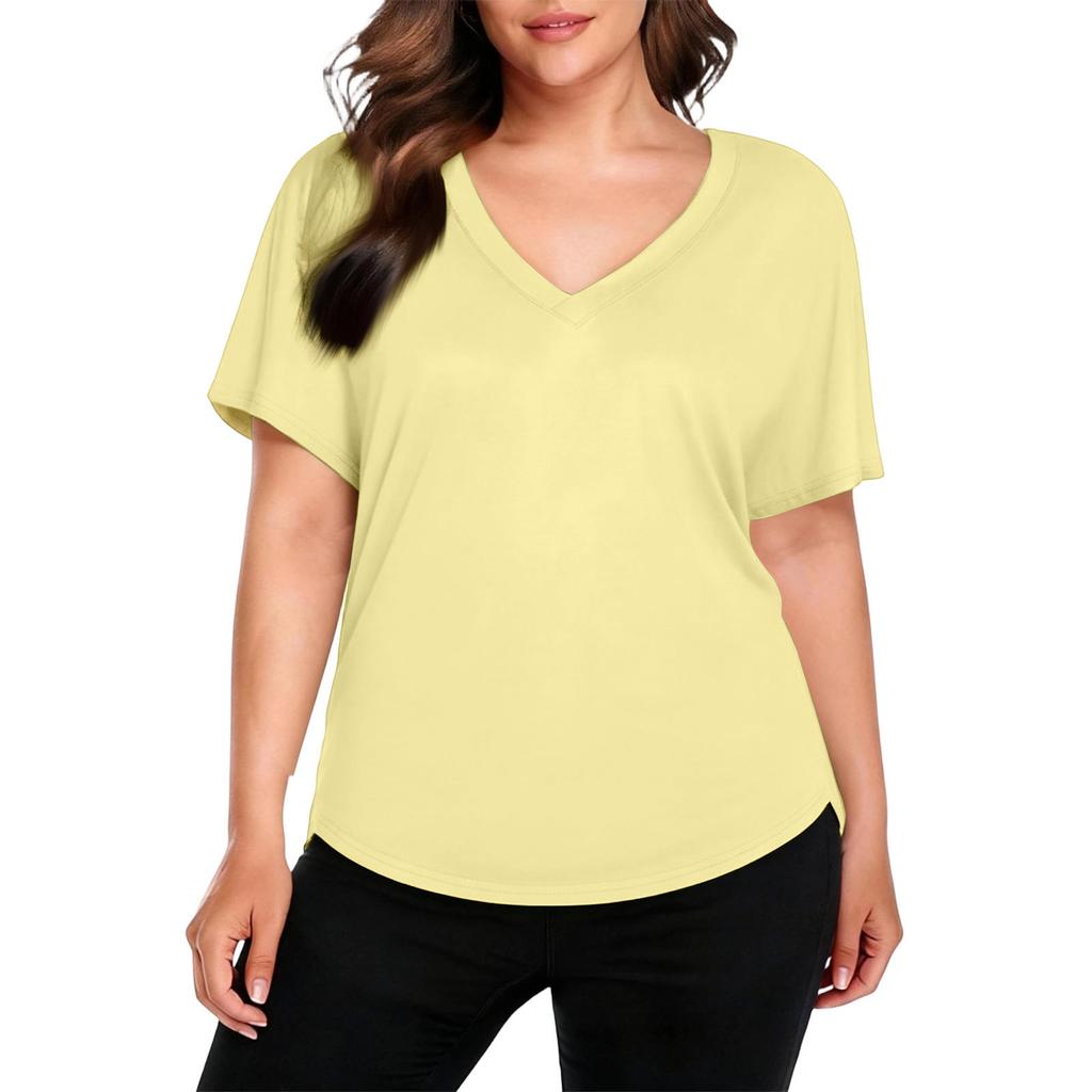 V Neck T Shirts for Women Casual Short Sleeve Shirts for Women Comfortable Spring Tops for Women Loose Fit Summer Tops for Women