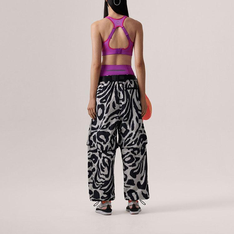 Adidas Stella McCartney Woven Printed Track Top And Mid-Waist Drawstring Casual Pants Women Tops, Bottoms Black IN3611