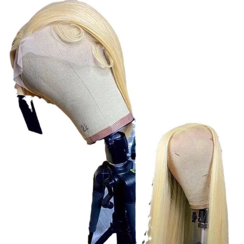 Light Gold Floral Lace Front Wig, Permable & Dyeable, Full Head Style