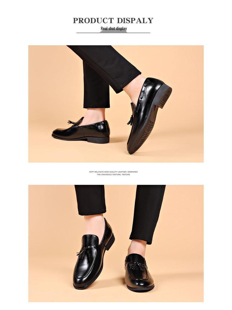 Neue Herren-Slipper aus echtem Rindsleder mit Quasten, vielseitige formelle und lässige Schuhe