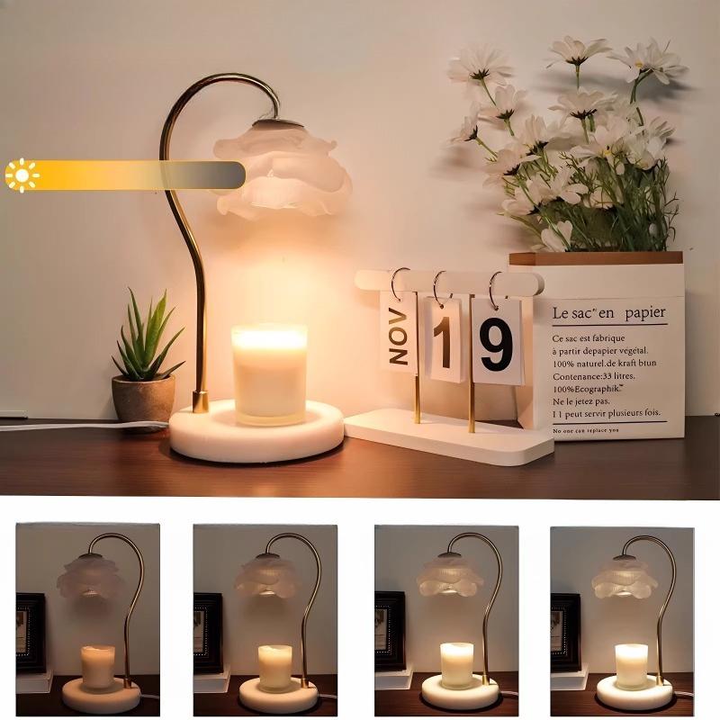 Timed Atmosphere Melting Wax Lamp Smoke Free Dimming Bedroom Night Light Gift Soft Lighting Vintage Luxury Glass Lampshade
