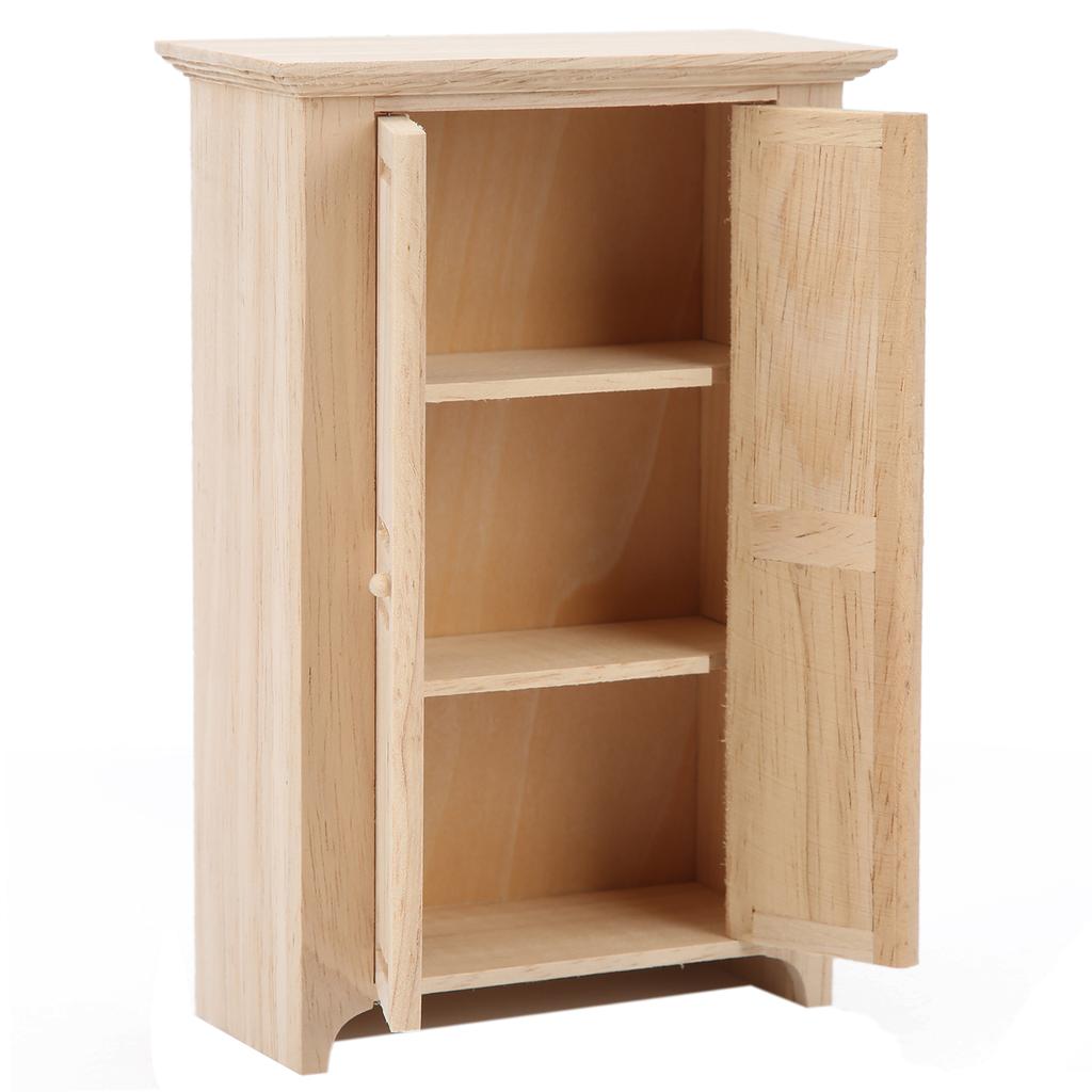 1:12 Dollhouse Miniature Wooden Wardrobe Simulated Furniture Model Toy Accessory