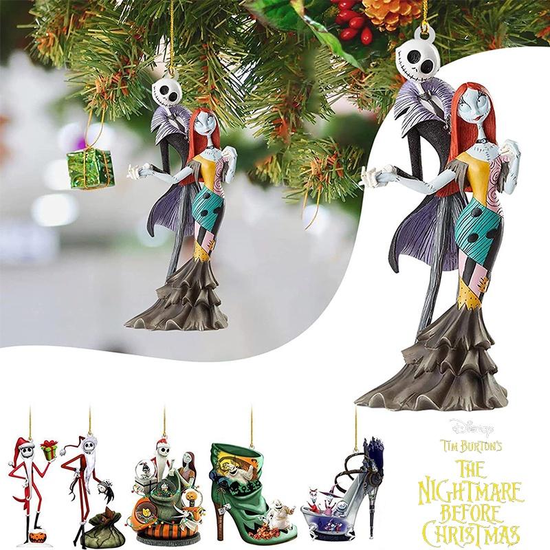 Nightmare Before Christmas Jack Sally Weihnachtsbaum Anhänger Robuste Acryl Dekoration für Auto/Baum/Tasche
